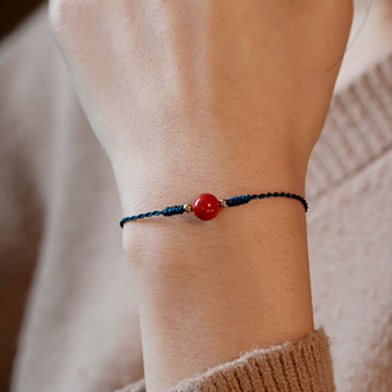 8mm Handmade Cinnabar Blessing Bracelet for Vitality & Protection
