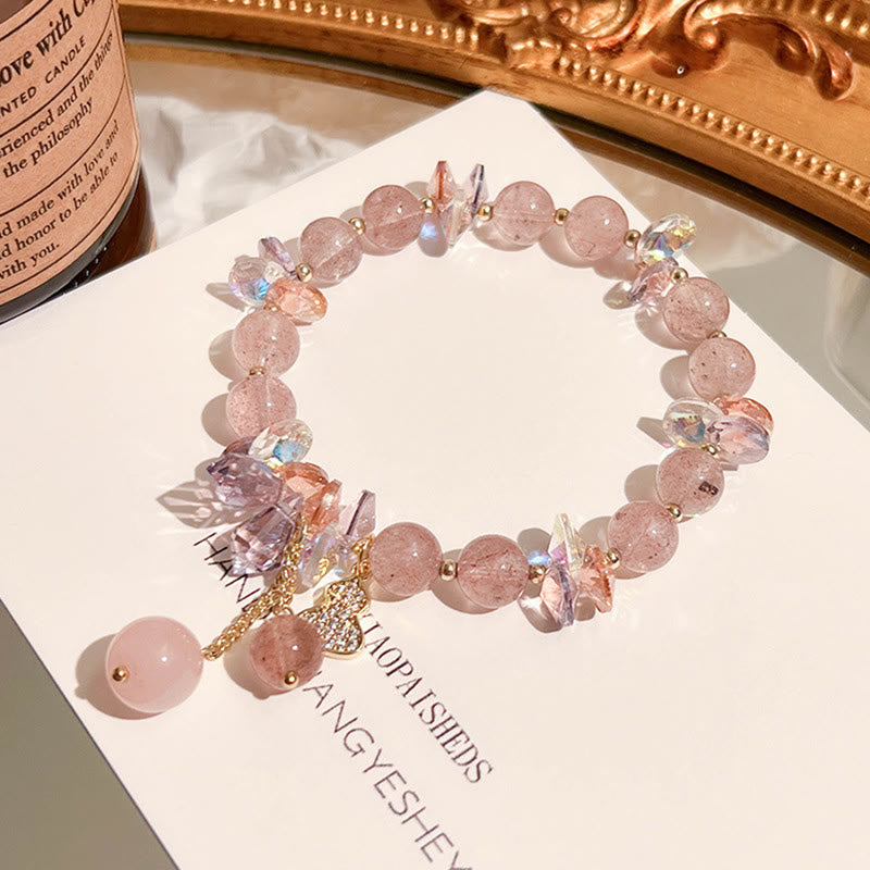 Strawberry Quartz Positive Spiritual Bracelet 14-16cm