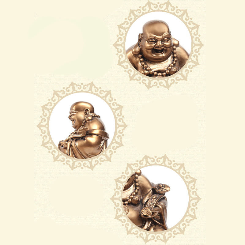 Golden Buddha Medium 8in Feng Shui Wealth Statue