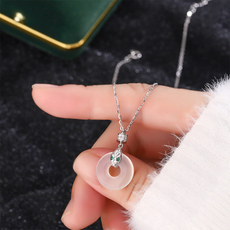 Unisex Chalcedony Peace Buckle Necklace | Healing & Protection
