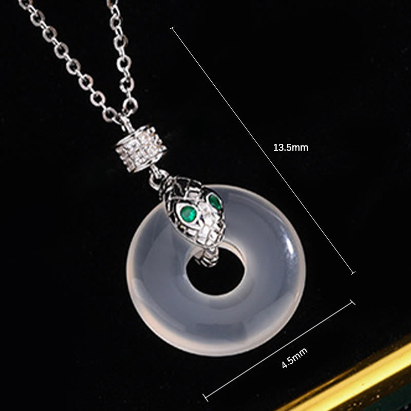 Unisex Chalcedony Peace Buckle Necklace | Healing & Protection
