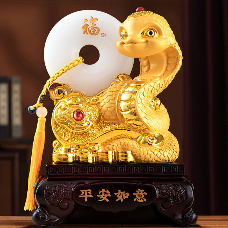 Year of the Snake Peace Buckle Resin Spiritual Statue 28cm