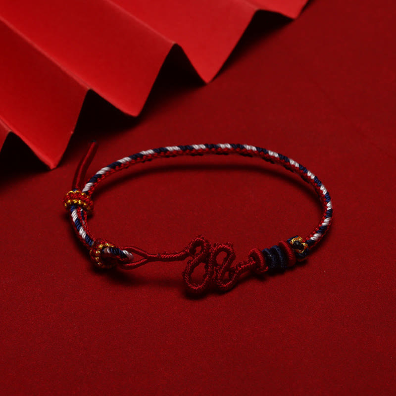 Adjustable Red String Snake Knot Protection Bracelet