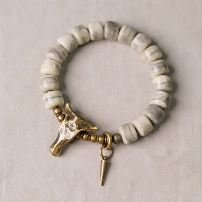Yak Bone Copper Balance Bracelet for Spiritual Protection