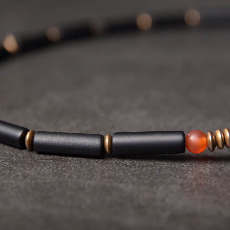 Black Onyx Dzi Bead Protection Bracelet