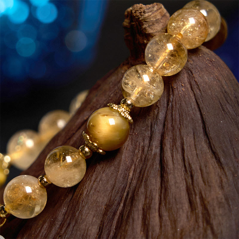 8mm Citrine Tiger Eye Generosity Bracelet