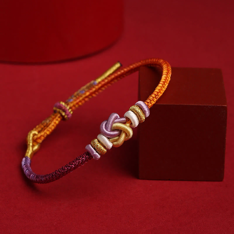 Colorful String Heart Knot Protection Spiritual Bracelet Adjustable