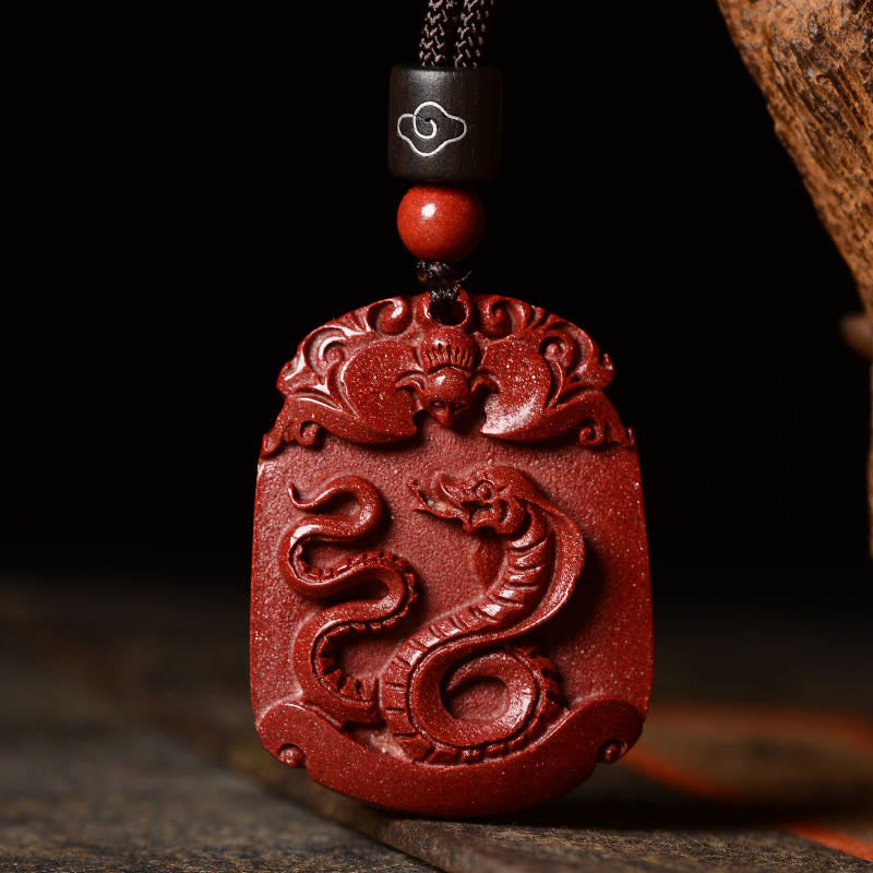 Cinnabar Chinese Zodiac Necklace for Calm & Concentration