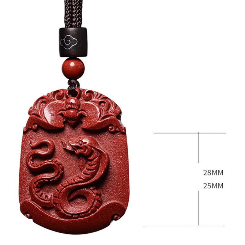 Cinnabar Chinese Zodiac Necklace for Calm & Concentration