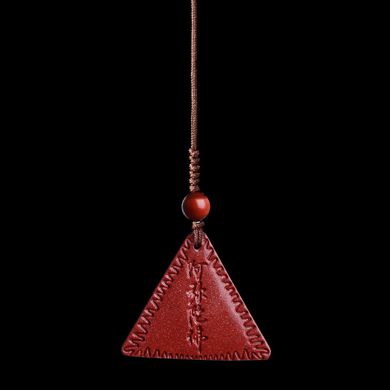 Cinnabar Amitabha Necklace Pendant for Calm & Spiritual Balance