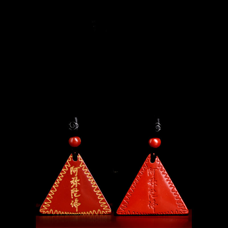 Cinnabar Amitabha Necklace Pendant for Calm & Spiritual Balance