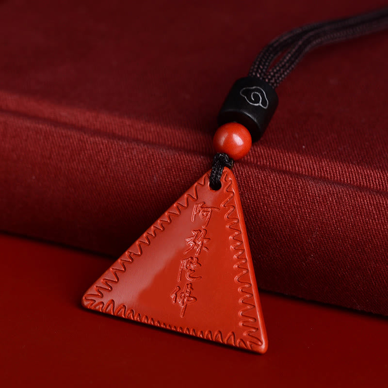 Cinnabar Amitabha Necklace Pendant for Calm & Spiritual Balance