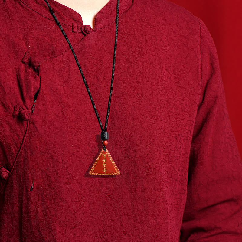 Cinnabar Amitabha Necklace Pendant for Calm & Spiritual Balance