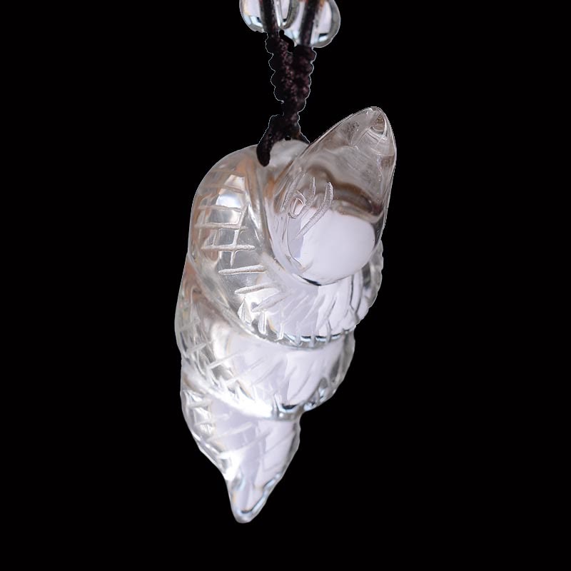 Unisex White Crystal Chinese Zodiac Protection Necklace