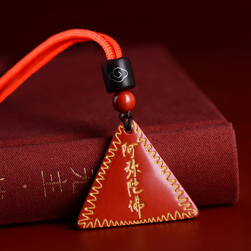 Cinnabar Amitabha Necklace Pendant for Calm & Spiritual Balance