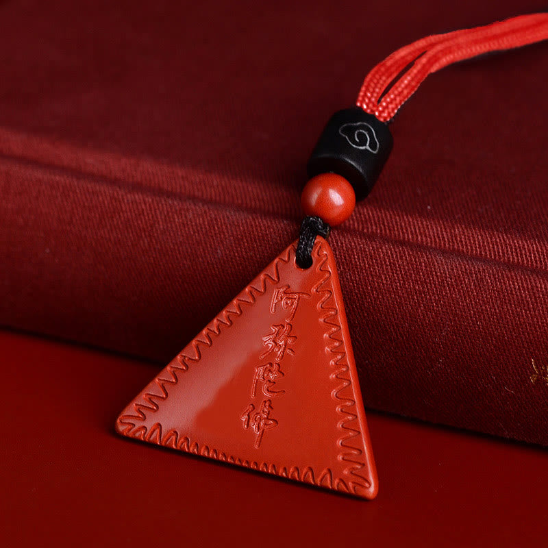 Cinnabar Amitabha Necklace Pendant for Calm & Spiritual Balance
