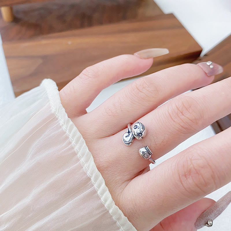 925 Sterling Silver Snake Balance Ring