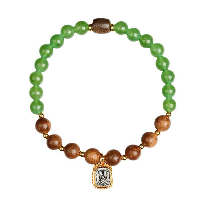 7mm Agarwood Green Chalcedony Zakiram Wealth Bracelet