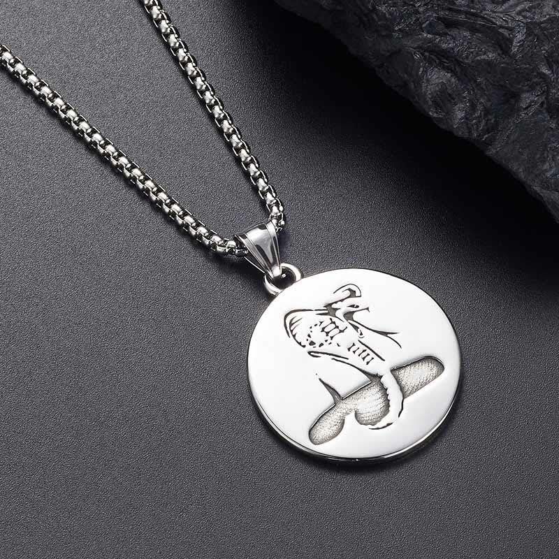 Titanium Steel Year of the Snake Balance Necklace Pendant
