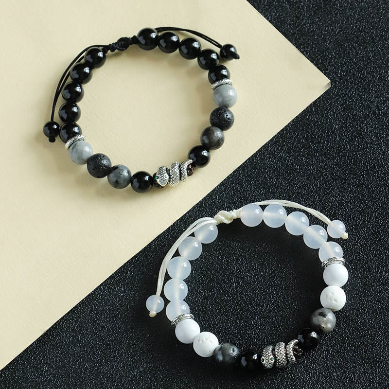 Black Onyx Glitter Stone Snake Protection Bracelet 2025