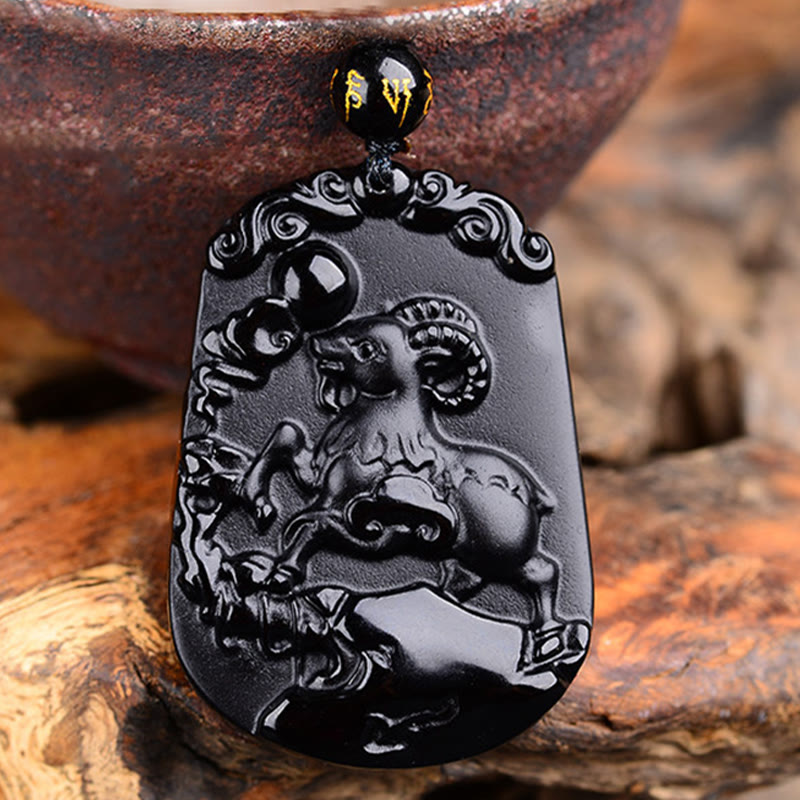 Obsidian Chinese Zodiac Necklace with Purification Fulfilment
