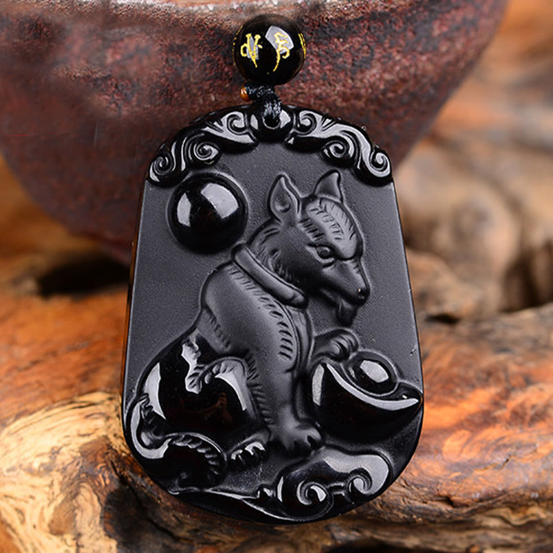 Obsidian Chinese Zodiac Necklace with Purification Fulfilment