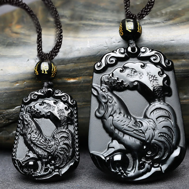 Obsidian Chinese Zodiac Necklace with Purification Fulfilment