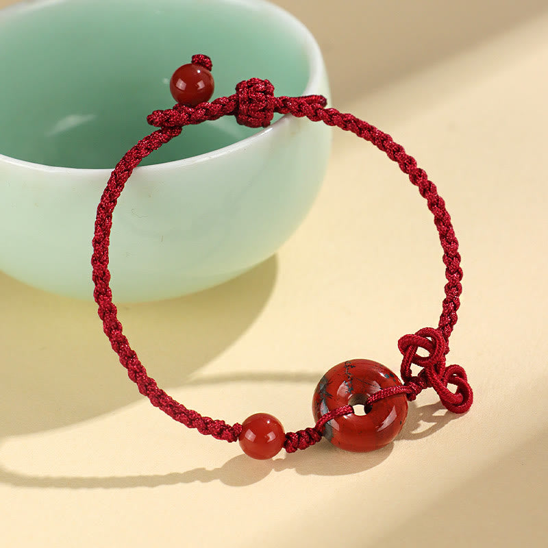 14mm Rose Quartz Positive Luck Bracelet with Peace Buckle
