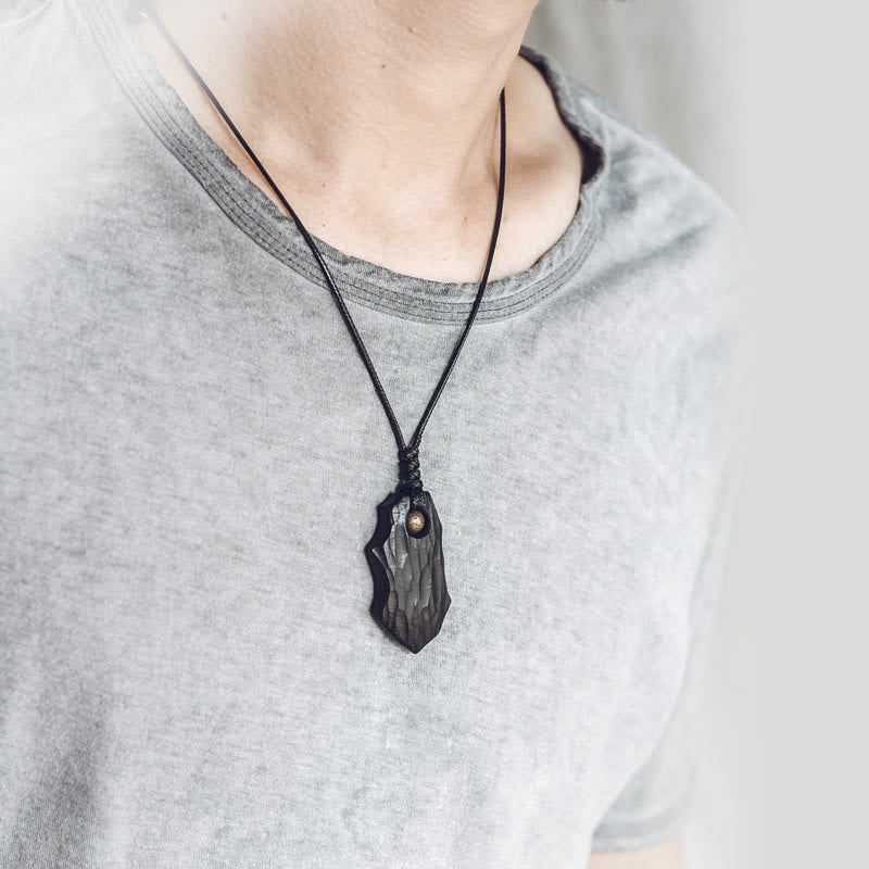 Ebony Wood Copper Spiritual Necklace for Peace & Protection