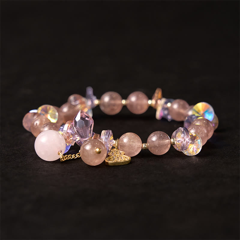 14-16cm Strawberry Quartz Positive Energy Bracelet