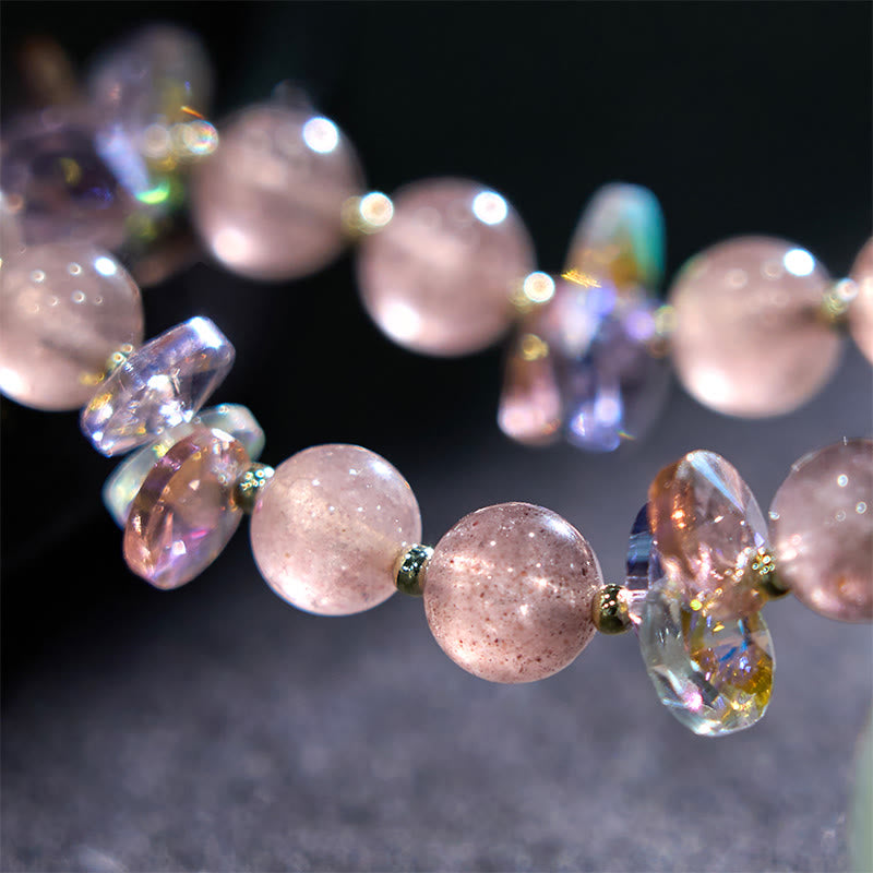 Strawberry Quartz Positive Spiritual Bracelet 14-16cm
