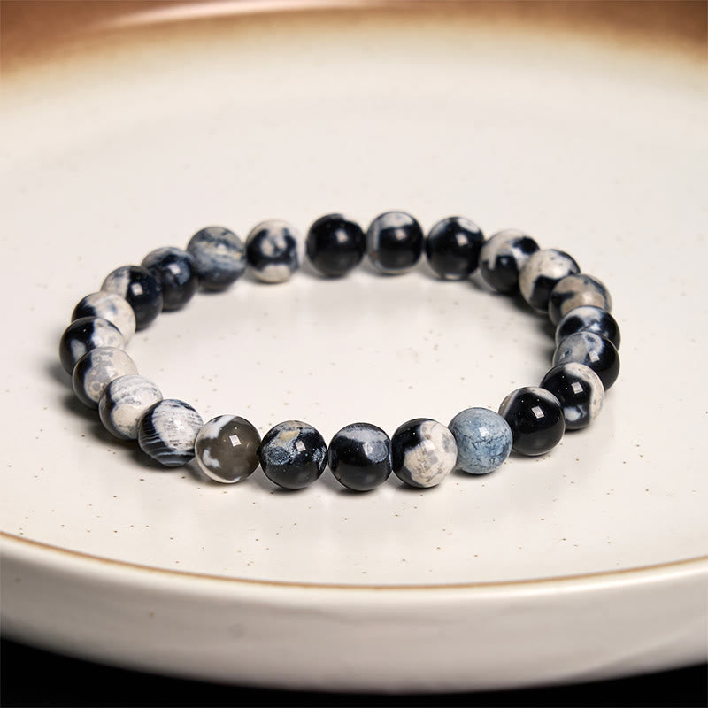 8mm Orca Agate Protection Bracelet for Anxiety Relief