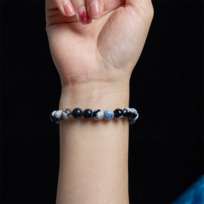 8mm Orca Agate Protection Bracelet for Anxiety Relief