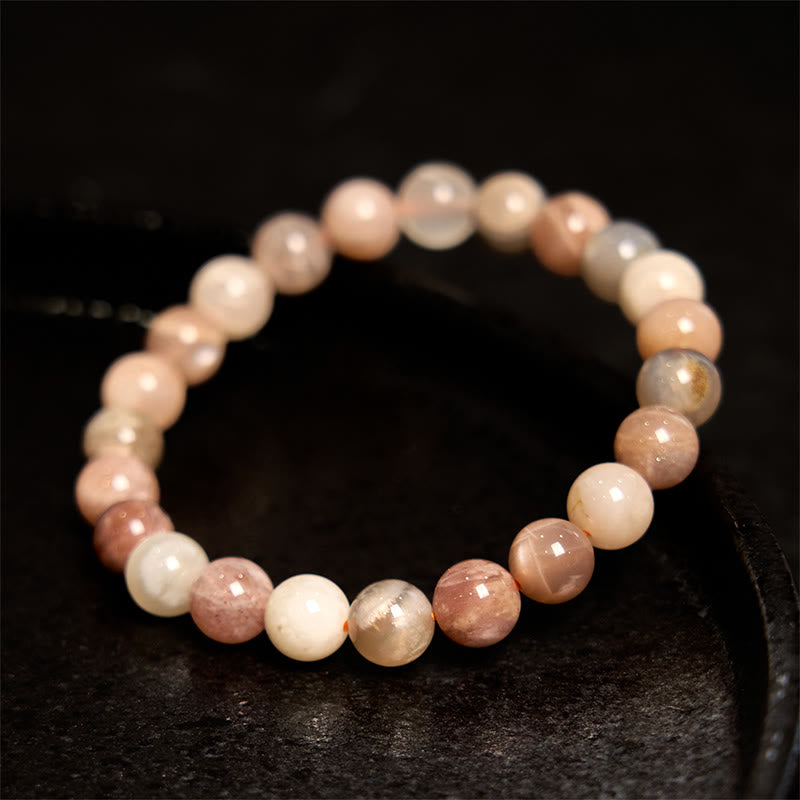 8mm Peach Moonstone Healing Bracelet - Women