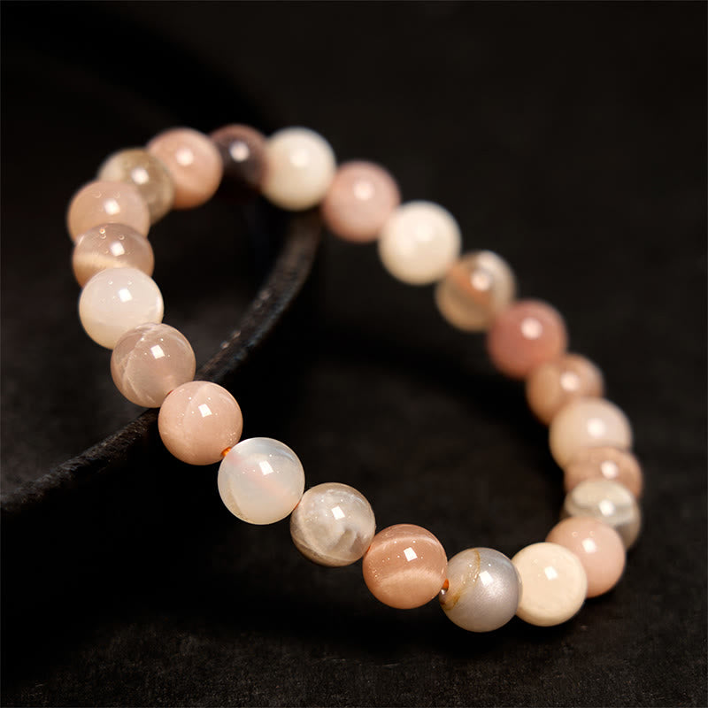 8mm Peach Moonstone Healing Bracelet - Women