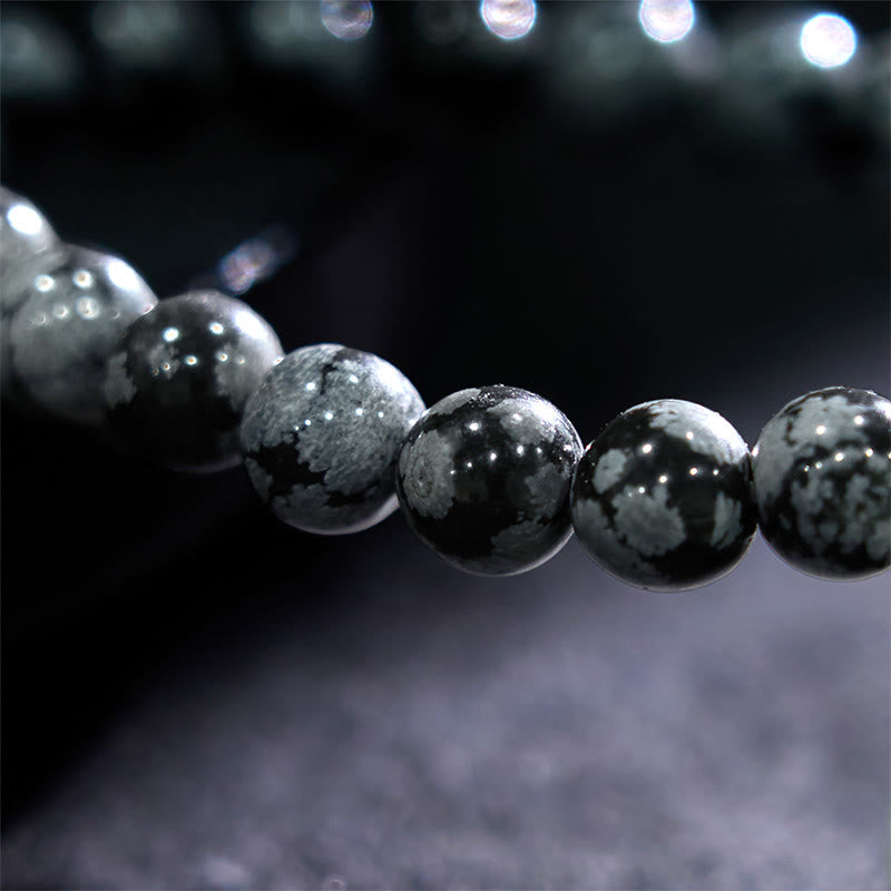 8mm Snowflake Obsidian Balance Bracelet