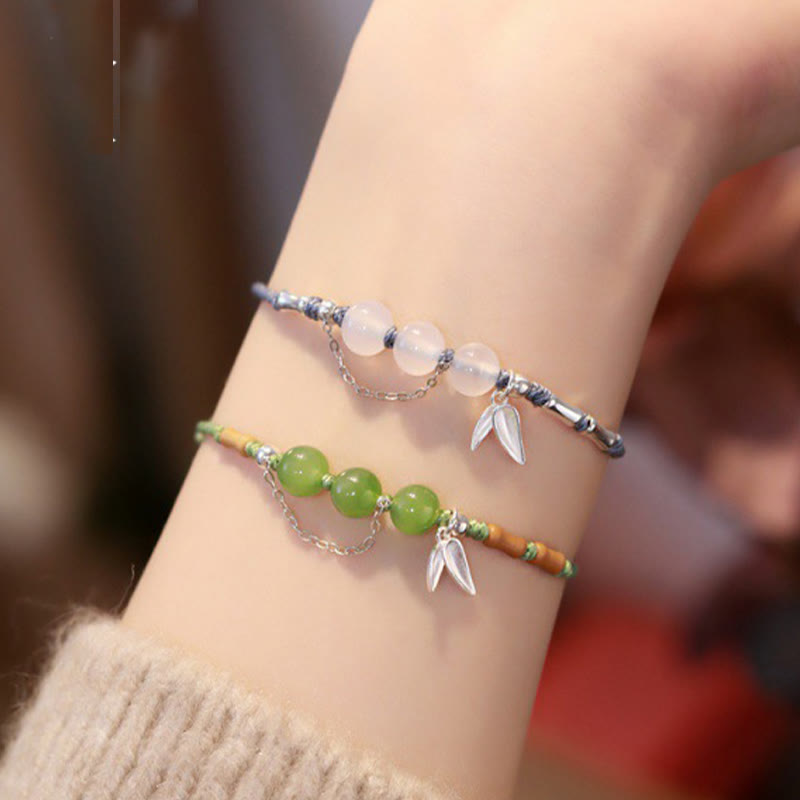 Hetian Jade & Chalcedony Bamboo Bracelet