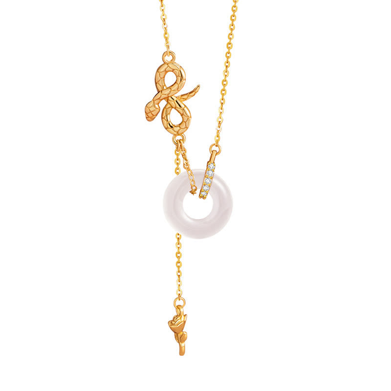 Chalcedony 925 Sterling Silver Year of the Snake Harmony Necklace