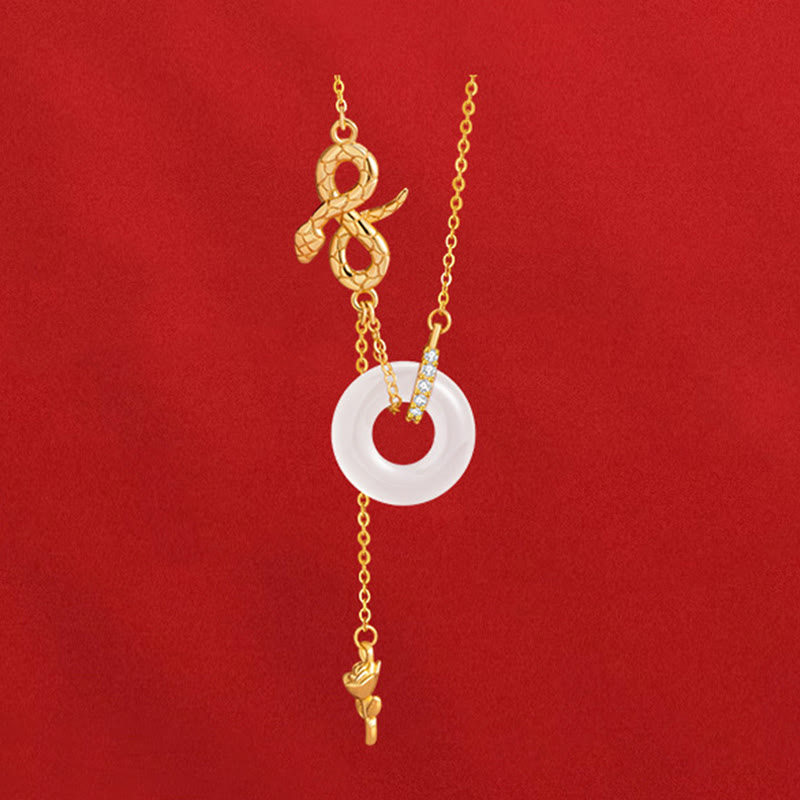 Chalcedony 925 Sterling Silver Year of the Snake Harmony Necklace