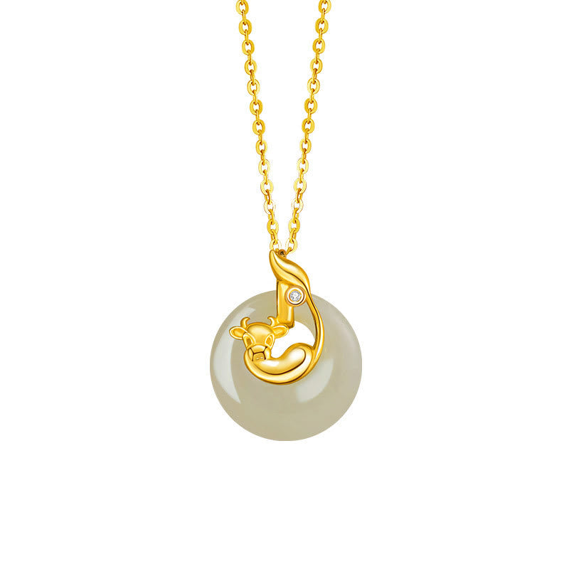 Chinese Zodiac Hetian Jade Abundance Necklace Pendant