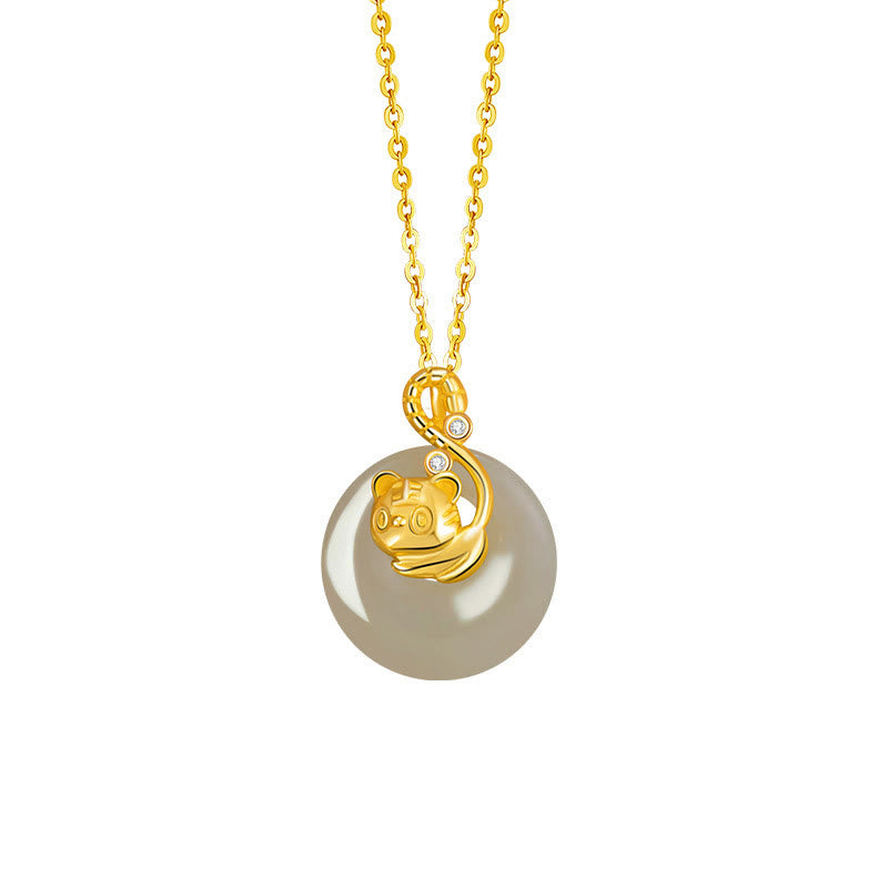 Chinese Zodiac Hetian Jade Abundance Necklace Pendant