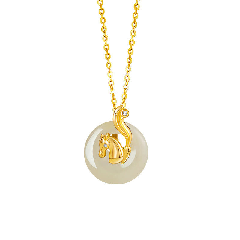Chinese Zodiac Hetian Jade Abundance Necklace Pendant
