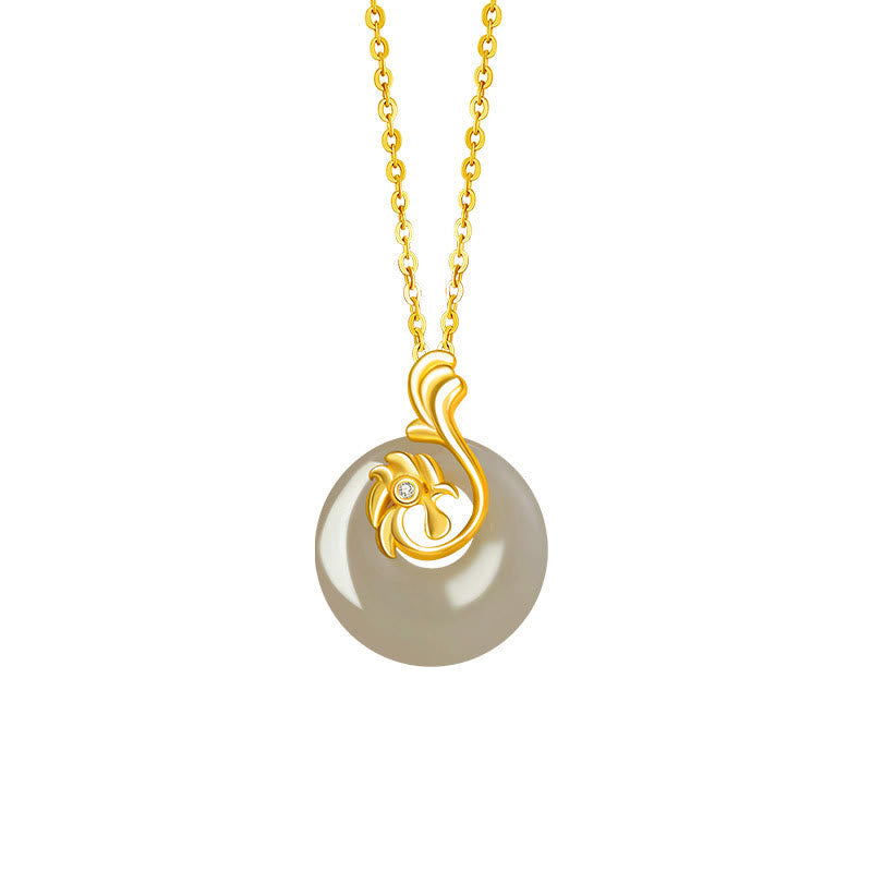 Chinese Zodiac Hetian Jade Abundance Necklace Pendant