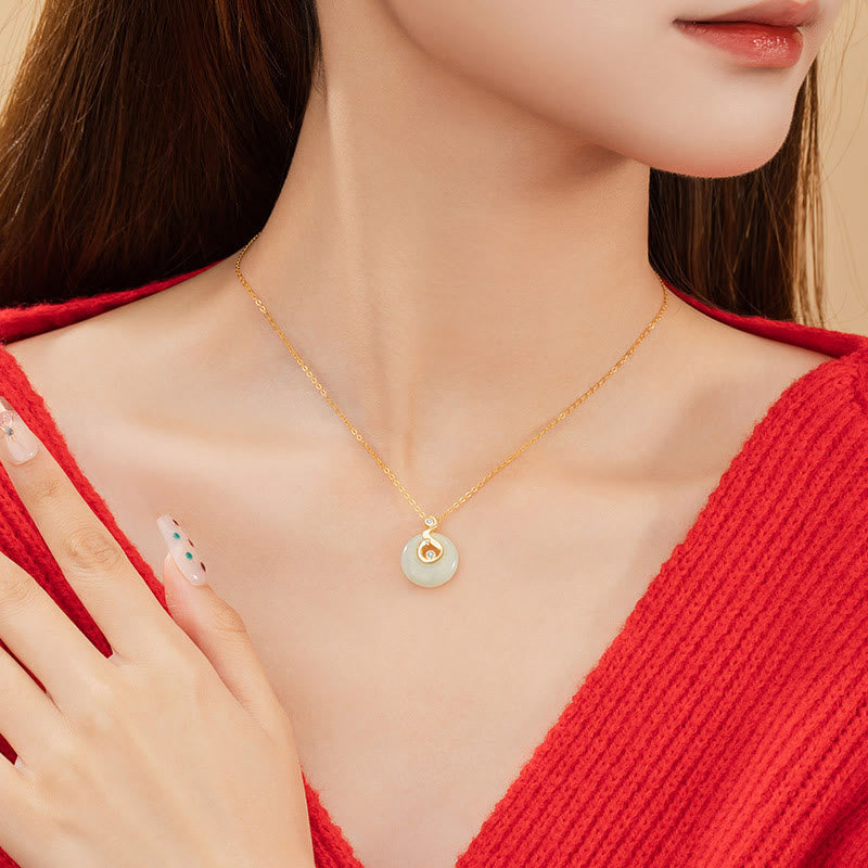 Chinese Zodiac Hetian Jade Abundance Necklace Pendant
