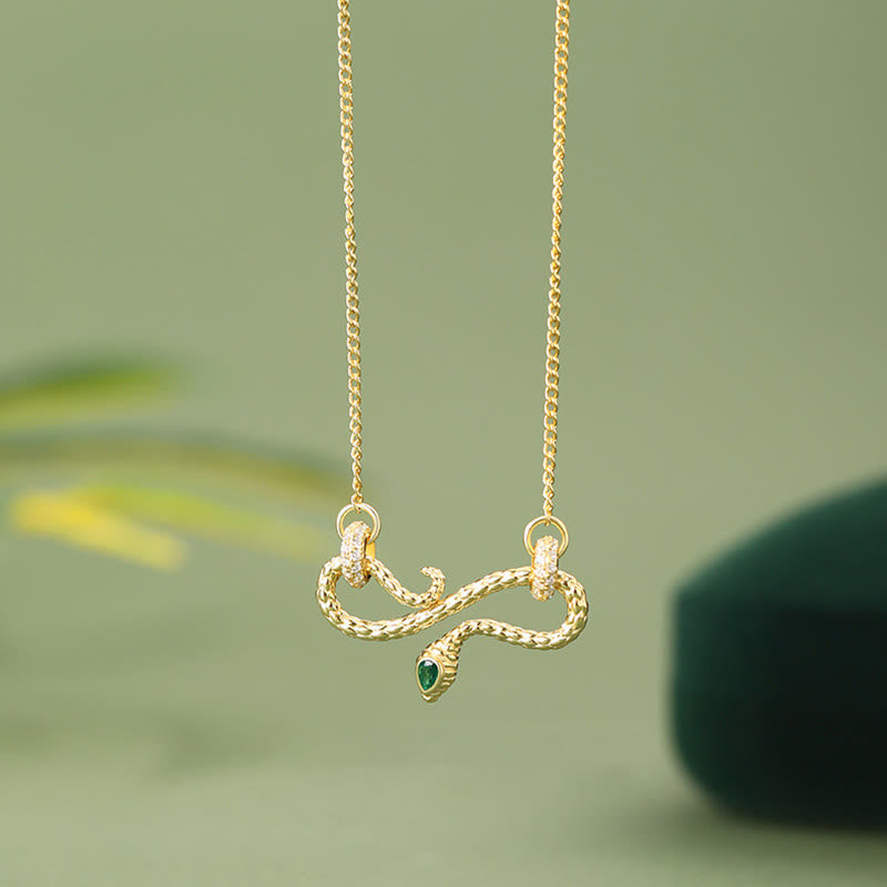 999 Sterling Silver Coiling Snake Infinity Necklace for Protection