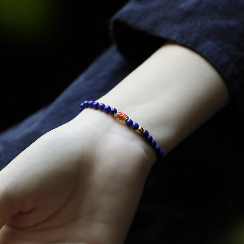 4mm Lazurite Koi Fish Positive Energy Bracelet