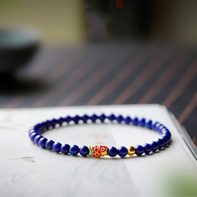 4mm Lazurite Koi Fish Positive Energy Bracelet