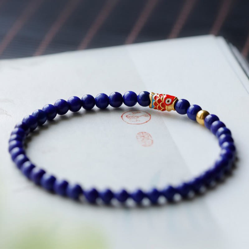 4mm Lazurite Koi Fish Positive Energy Bracelet