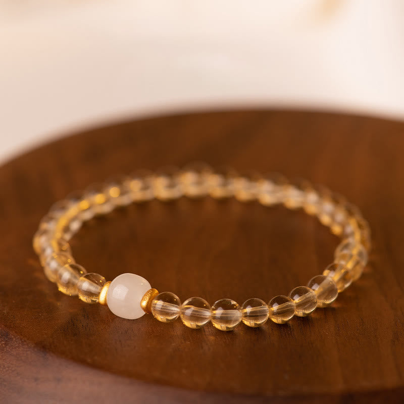 4mm Citrine Jade Prosperity Bracelet for Abundance & Harmony