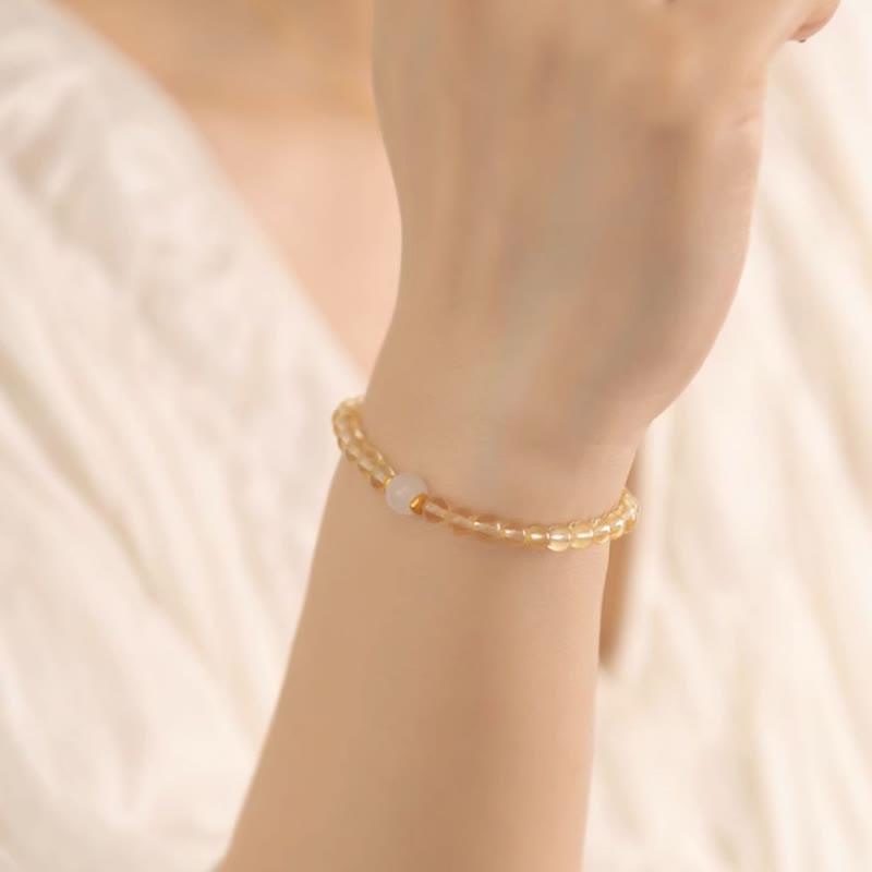 4mm Citrine Jade Prosperity Bracelet for Abundance & Harmony